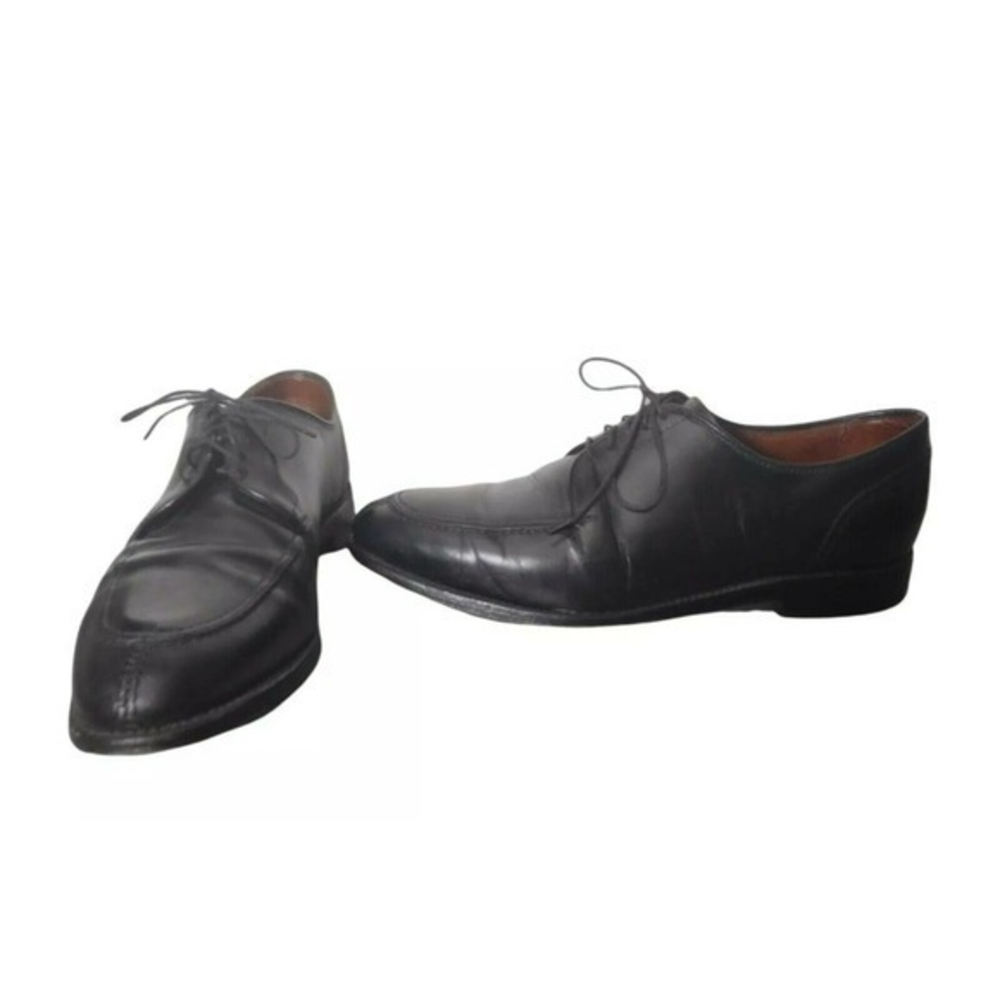 Allen Edmonds 'LaSalle' Size 9.5 D Split Toe Derby Black‎ Leather Dress Shoes